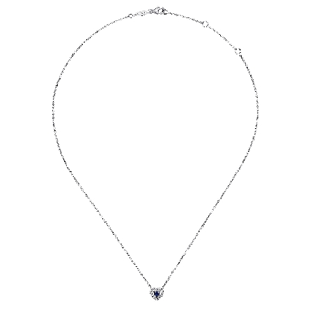 14K White Gold Heart Pendant Necklace Adjustable 15.5-17.5inch w/Amethyst=.18tw and Diams=.09tw SI2 H-I #NJ5981W45AM (S2053644) 