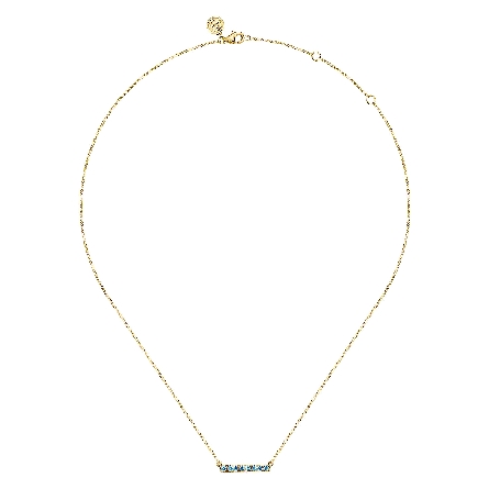14K White Gold Adjustable 15.5-17.5inch Bar Necklace w/Blue Topaz=.31ctw #NK7655Y4JBT (S1955023)