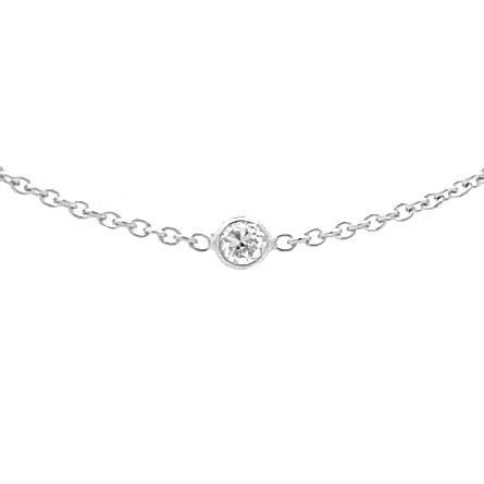 14K White Gold Adjustable 16-18inch By The Yard Necklace w/3Rubies=.33ctw and 4Diams=.39ctw SI H-I 