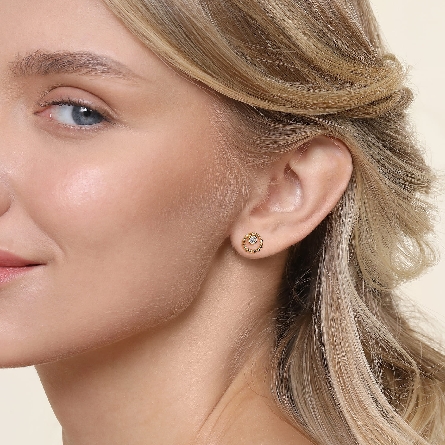 14K Yellow Gold Gabriel Bujukan Round Stud Earrings w/White Sapphire=.17ctw #EG15162Y4JWS (S2254762)