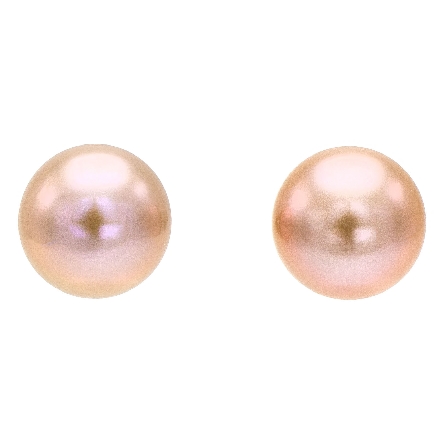 14K White Gold 10-10.25mm Lavender Cultured Fresh Water Pearl Stud Earrings