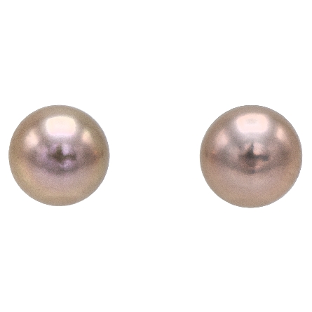 14K White Gold 9.5-10mm Purple Freshwater Pearl Stud Earrings