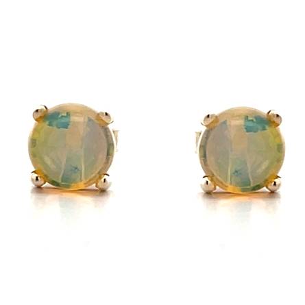 14K Yellow Gold 4Prong Stud Earrings w/6mm Opals=1.20ctw