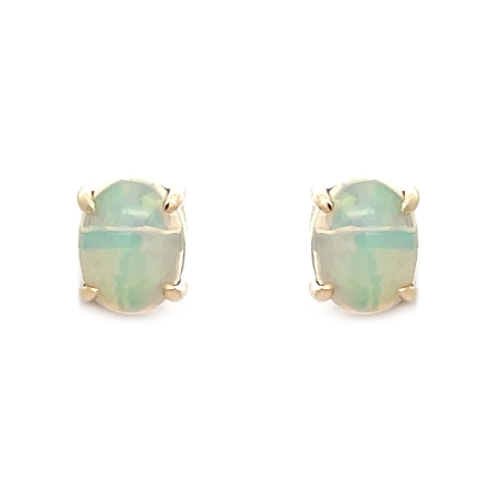 14K Yellow Gold 4Prong 9x7 Stud Earrings w/Opals=2.65ctw