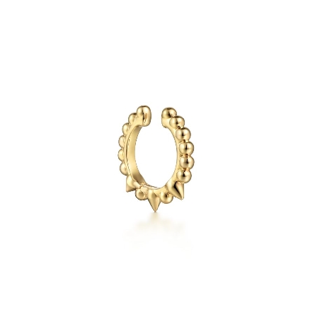 14K Yellow Gold Gabriel Bujukan Bead Single Cuff Earring #EGS14453Y4JJJ (S1627725)