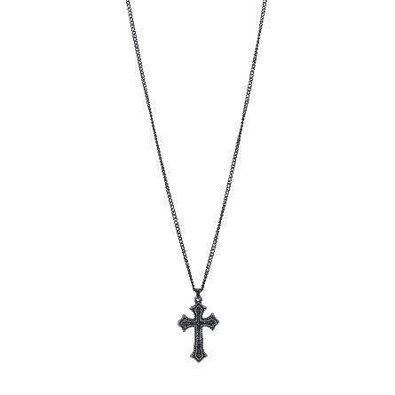Stainless Steel 24inch Antique Cross Pendant Necklace #SSPAT055NK1