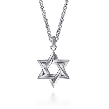 Sterling Silver 29mm Star of David Pendant (Chain Not Included) #PTM6537SVJJJ (S2118988)