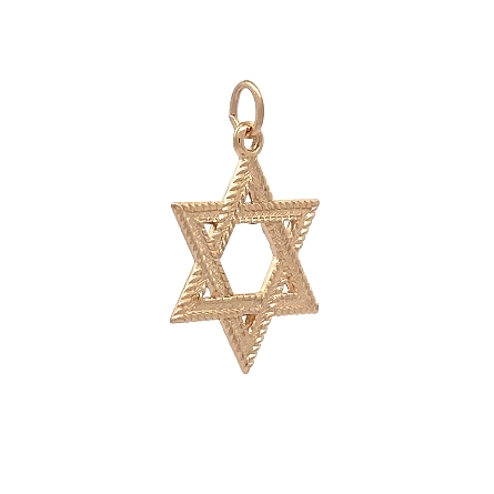 14K Yellow Gold Star of David Pendant 23x18mm #R16409