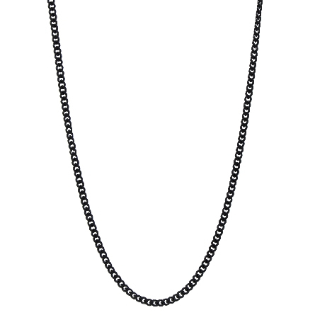 Stainless Steel Black IP Matte Finish 22inch 3.3mm Curb Chain #SBN26-22