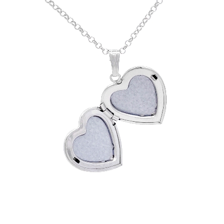 Sterling Silver Heart Locket on 18inch Chain #F1001 