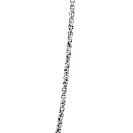 Sterling Silver Rhodium Plated 20inch 2.5mm Round Box Chain #SRBX25R-20