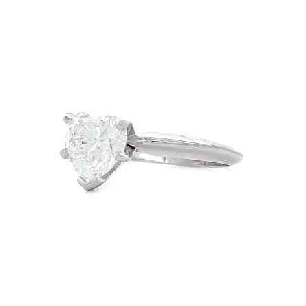 14K White Gold Estate Solitaire Engagement Ring w/1 Heart Diamond=1.56ct SI2-I1 I-J Size 6.5 