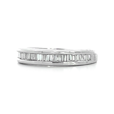 14K White Gold Estate Channel Set Band w/25 Baguette Diamonds=.50apx VS2-SI1 I Size6.25 1.9dwt
