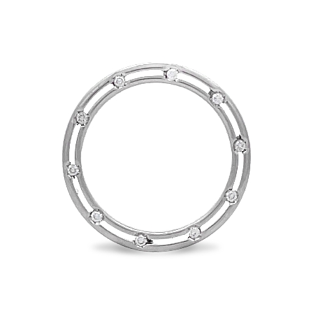 18K White Gold Estate Damiani & Brad Pitt Double Sided Band w/20Diams=.20apx VS2-SI1 G-H Size 5.75 3.8dwt 