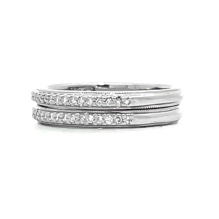Platinum Estate Tacori 2Row Milgrain Edge Band Size4.75 w/44Diams=.22apx SI G-H 4.1dwt 