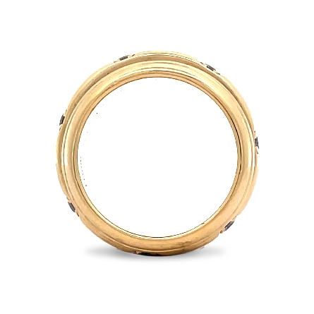 18K Yellow Gold Estate Piaget Half Bezel Set Rolling Ring w/7Diams=.21apx VS H-I Size8 9.3dwt 