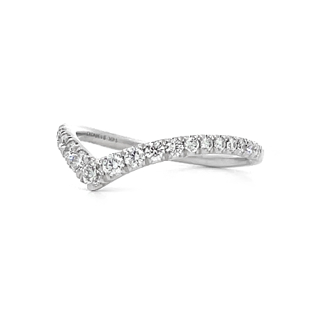 14K White Gold Estate Gabriel & Co Prong Set Chevron V Curved Band w/Diams=.53ctw SI H-I Size8.25 1.4dwt S1364343