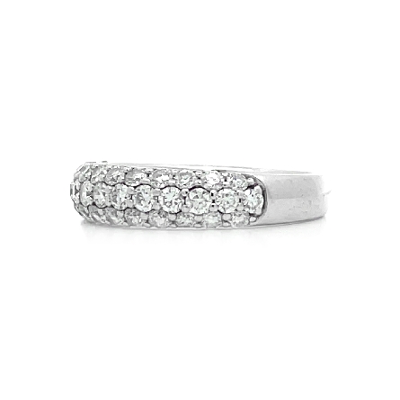 18K White Gold Estate 3Row Pave Band w/40Diams=1.05apx VS1-SI2 J-K Size5.5 2.0dwt 