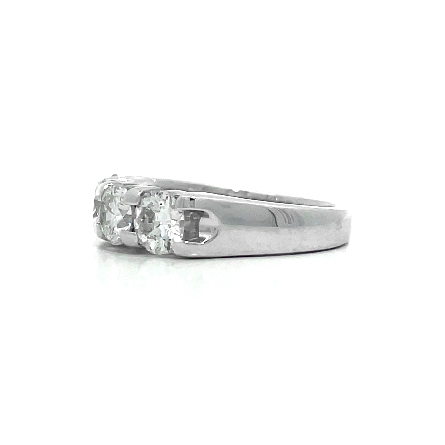 14K White Gold Estate Shared Prong Band w/4Diams=2.41apx SI2-I1 I-J Size8 4.8dwt 