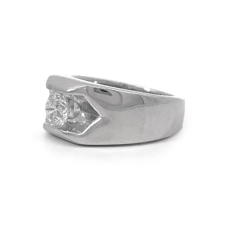 14K White Gold Estate Tension-Set Ring w/1 Leo Diams=.98ct SI2-I1 H Size8.5 8.1dwt