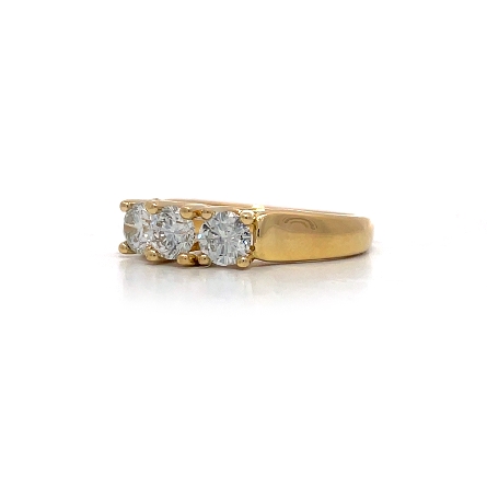 14K Yellow Gold Estate 3Stone 4Prong Set Ring Size6.5 w/Diams=1.00apx SI H-I 3.0dwt