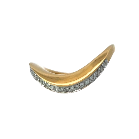 18K Yellow and White Gold Estate Wave Ring w/30Diams=0.30apx VS G-H Size 9.5 4.0dwt