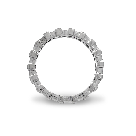 18K White Gold Estate Vertical Bar Eternity Band w/18Irradiated Blue Diams=0.80apx and 18Baguette Diams=0.75apx VS I-J Size 6.75 2.6dwt