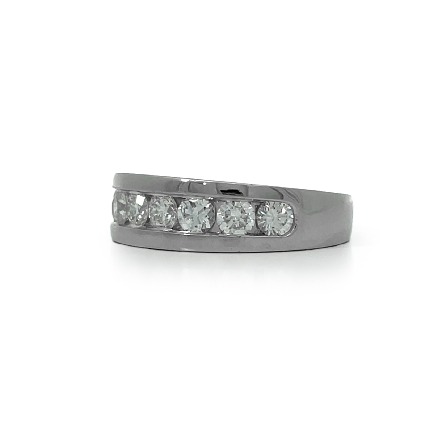 Platinum Estate Gents Channel Set Band w/8Diams=1.26apx VS H-I-J Size8 9.0dwt