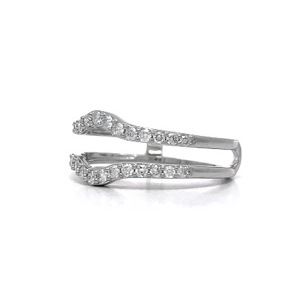 14K White Gold Estate Curved Insert Band w/30Diams=.54apx SI2-I1 G-H Size7.25 2.3dwt 