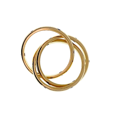 18K Yellow Gold Estate Burnished Set Rolling Ring w/Diams=0.40apx VS-SI H Size7 7.5dwt