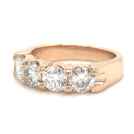 14K Yellow Gold Estate Shared Prong Band w/4Diams=1.75ctw SI2-I1 J-K Size 6.75 #ARPSOP