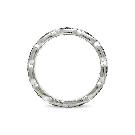 Sterling Silver Estate David Yurman Hex Band Ring w/Black Diams=.39apx Size9 4.6dwt