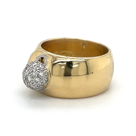 18K Yellow Gold and Platinum Estate Tiffany and Co Wide Band Ring w/Diams=.50apx VS G-H Size5.75 10.6dwt