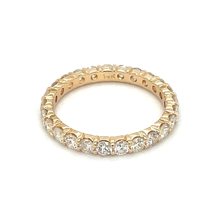 14K Yellow Gold Esate Shared Prong Eternity Band w/25Diams=1.47ctw SI2 J Size6.5 