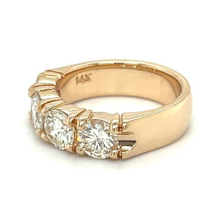 14K Yellow Gold Estate 4Prong Band w/4Diams=2.38tw VS2-I1 J-K Size 6.75