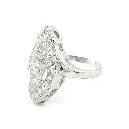 Platinum Estate Antique Filigree Ring w/Diams=.55apx VS-SI G-H Size2.75 3.2dwt