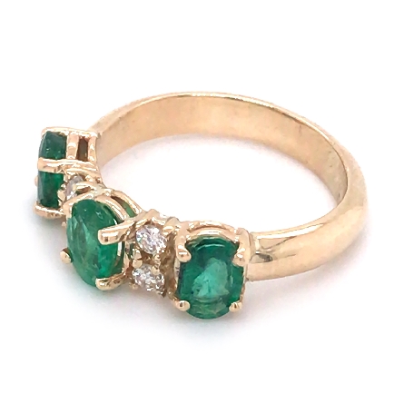 14K Yellow Gold Estate Emerald Ring w/Diams=.18apx SI I-J Size5.25 2.2dwt