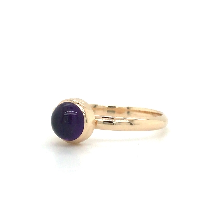 14K Yellow Gold Estate Stackable Cabochon Amethyst Bezel Ring Size 6.5 1.4dwt