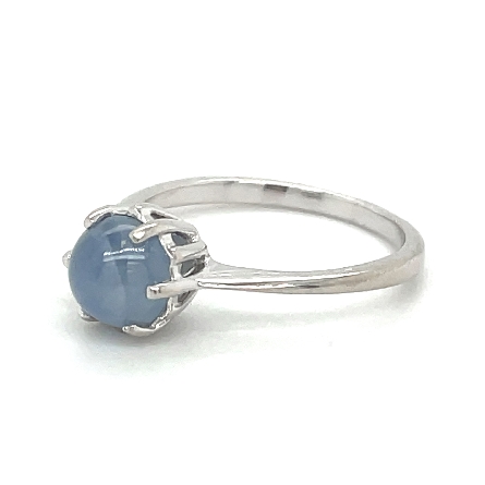 14K White Gold Estate Blue Star Sapphire Ring Size 6.75 1.80dwt