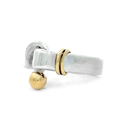 Sterling Silver and 18K Yellow Gold Estate Tiffany & Co Hook Ring Size 5 2.3dwt 