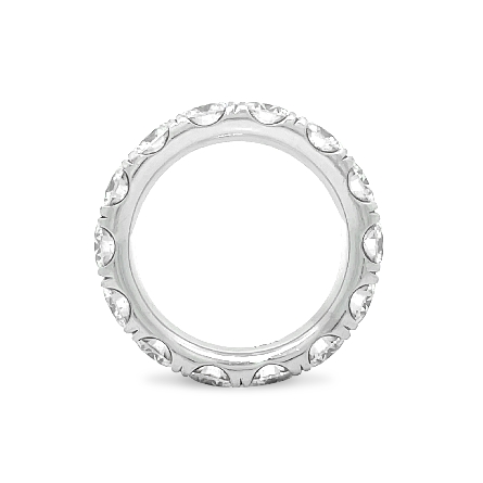14K White Gold Estate Moissanite 4Prong Eternity Band Size8 4.3dwt
