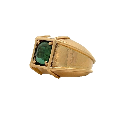 18K Yellow Gold Estate Tiffany and Co Schlumberger Green Tourmaline Ring Size8.5 9.4dwt