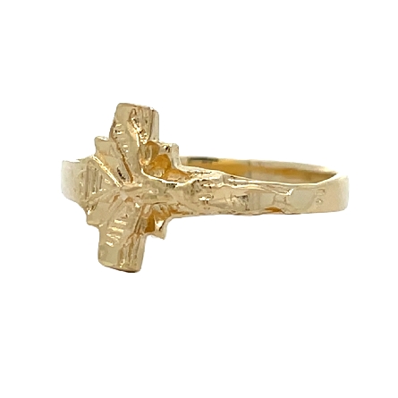 14K Yellow Gold Estate Crucifix Ring Size6.75 1.1dwt 