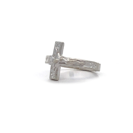 14K White Gold Estate Crucifix Ring Size3.75 1.6dwt 