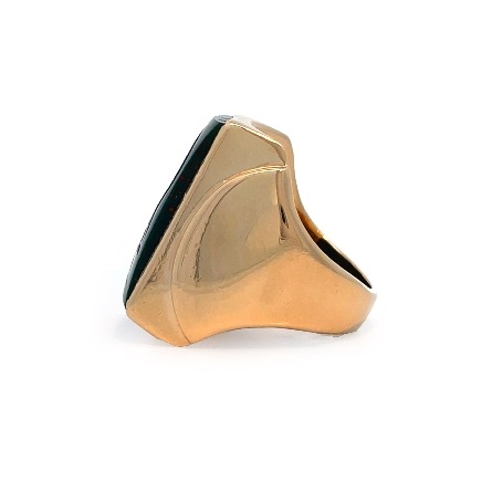 14K Yellow Gold Estate Bloodstone Intaglio Rectangle Ring Size10.25 12.2dwt