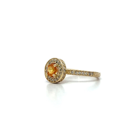 14K Yellow Gold Estate EFFY Yellow Sapphire Halo Ring w/32Diams=0.29apx I1-I2 I-J Size7.25 2.5dwt