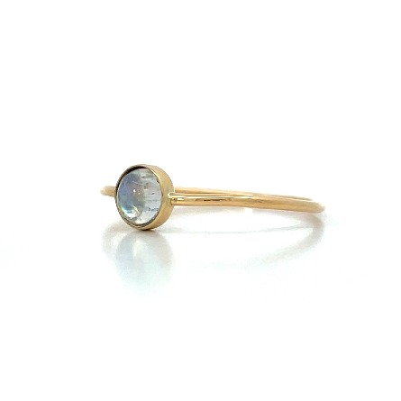 14K Yellow Gold Estate  Moonstone Bezel Thin Stackable Band Size8 0.6dwt