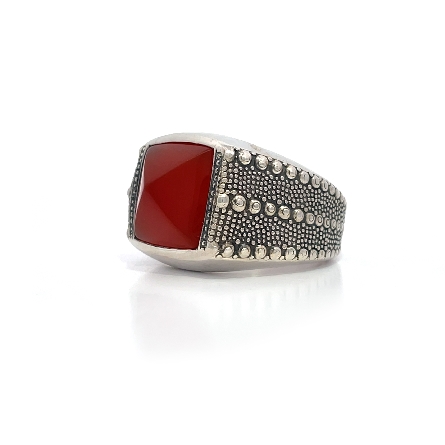 Sterling Silver Estate David Yurman Carnelian Pyramid Textured Edge Ring Size10 17.3dwt