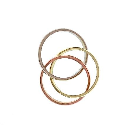 14K Yellow White and Rose Gold Estate Tricolor Rolling Rings Size7 2.1dwt