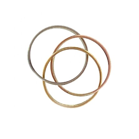 14K Yellow White and Rose Gold Estate Tricolor Rolling Rings Size5.25 2.5dwt